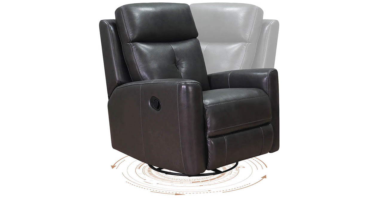 Sterling Power and Manual Swivel Glider Leather Recliner