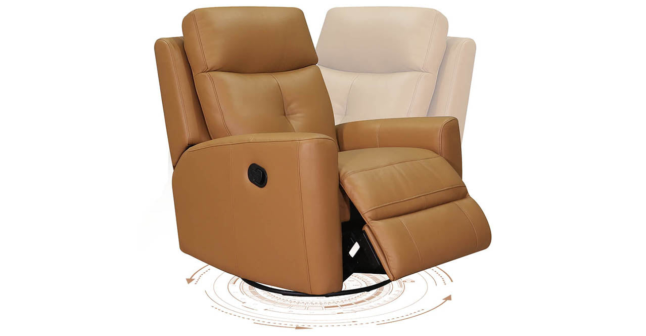 Sterling Power and Manual Swivel Glider Leather Recliner