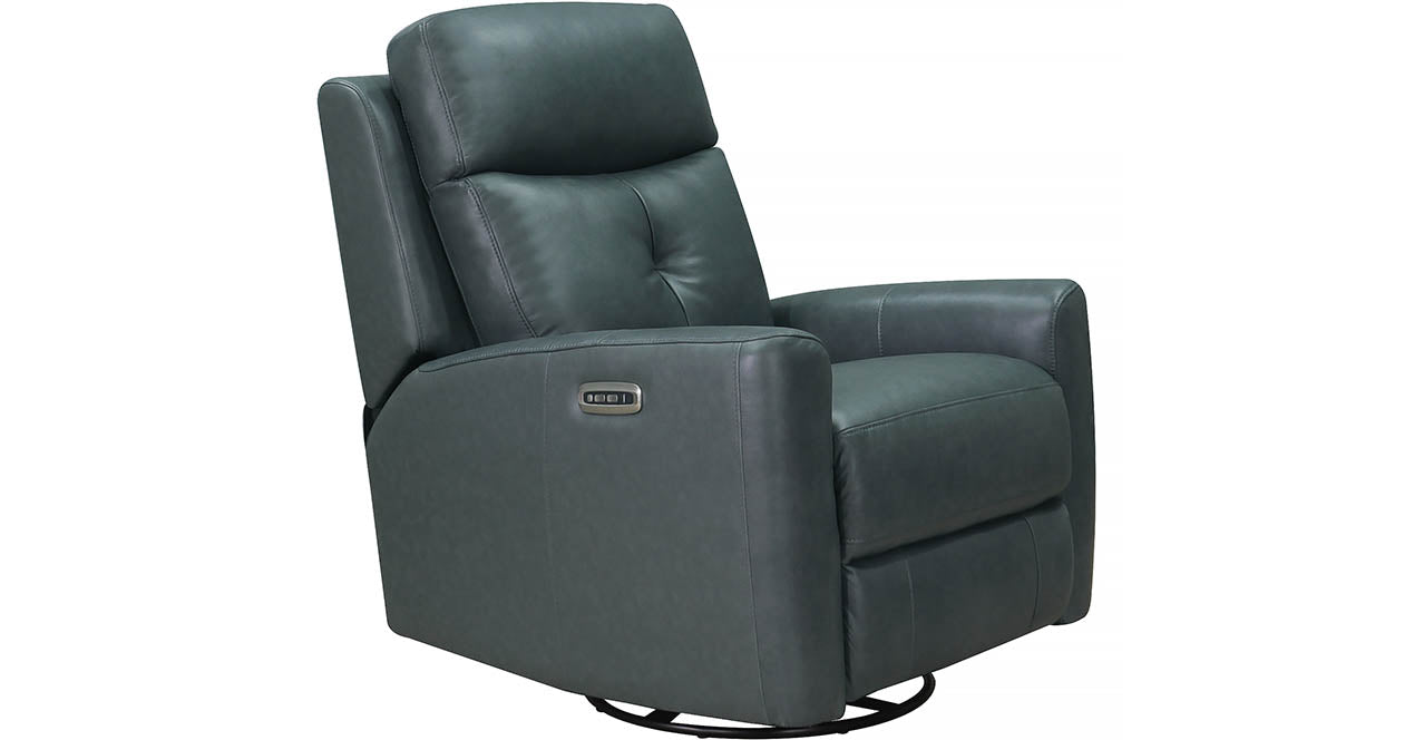 Sterling Power and Manual Swivel Glider Leather Recliner