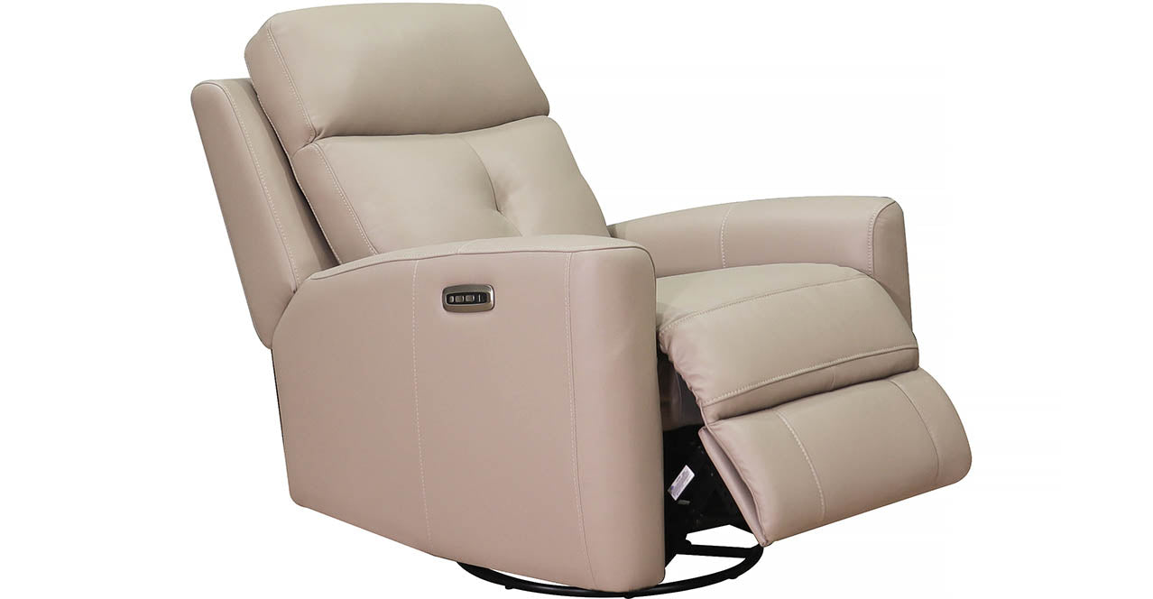 Sterling Power and Manual Swivel Glider Leather Recliner