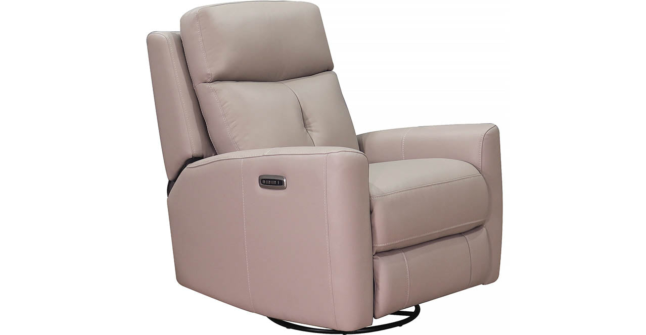 Sterling Power and Manual Swivel Glider Leather Recliner