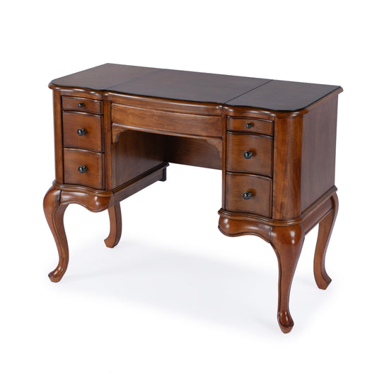 Charlotte Vanity Desk with Storage in Brown  0735101