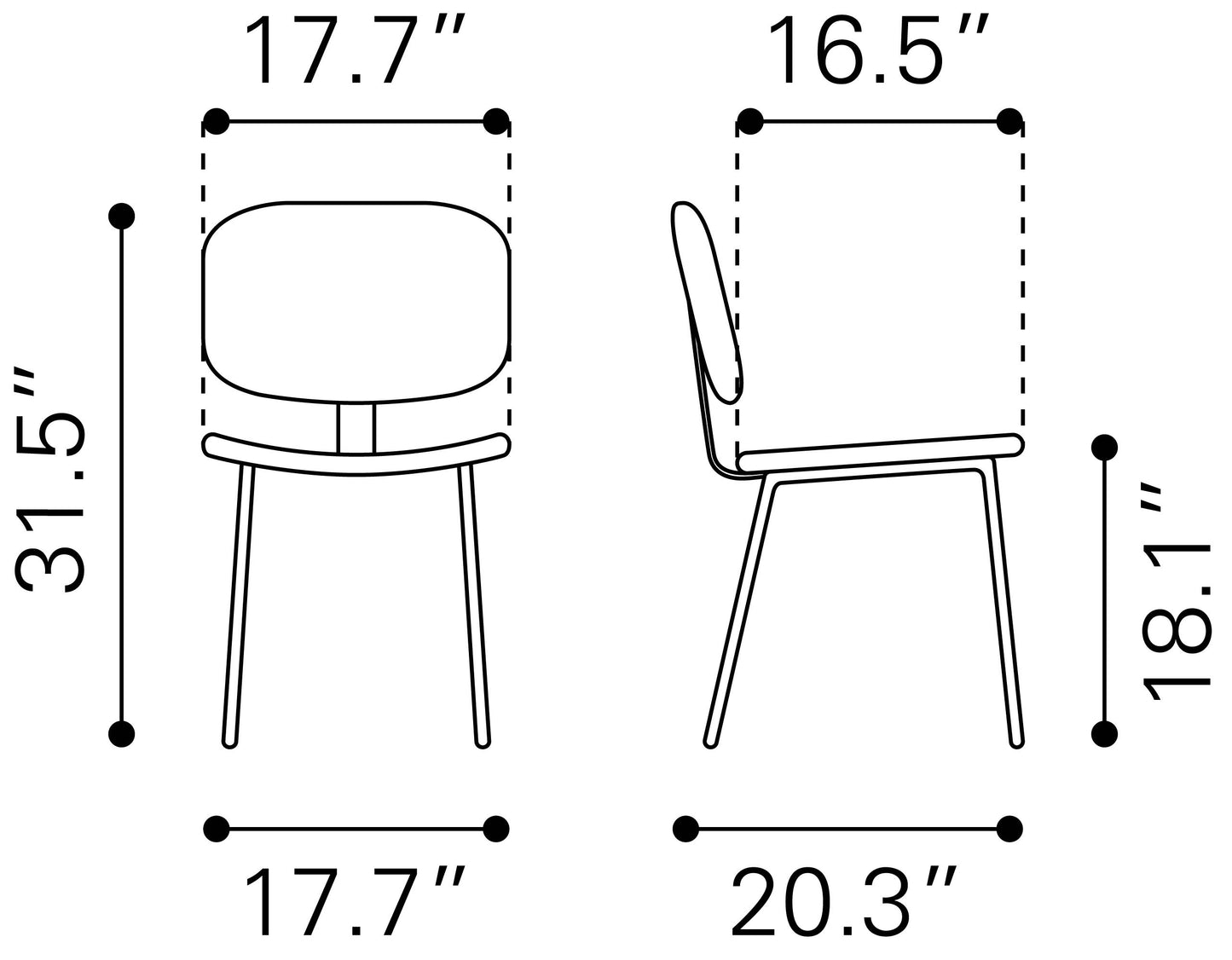 Worcester Dining Chair (Set of 2) Gray