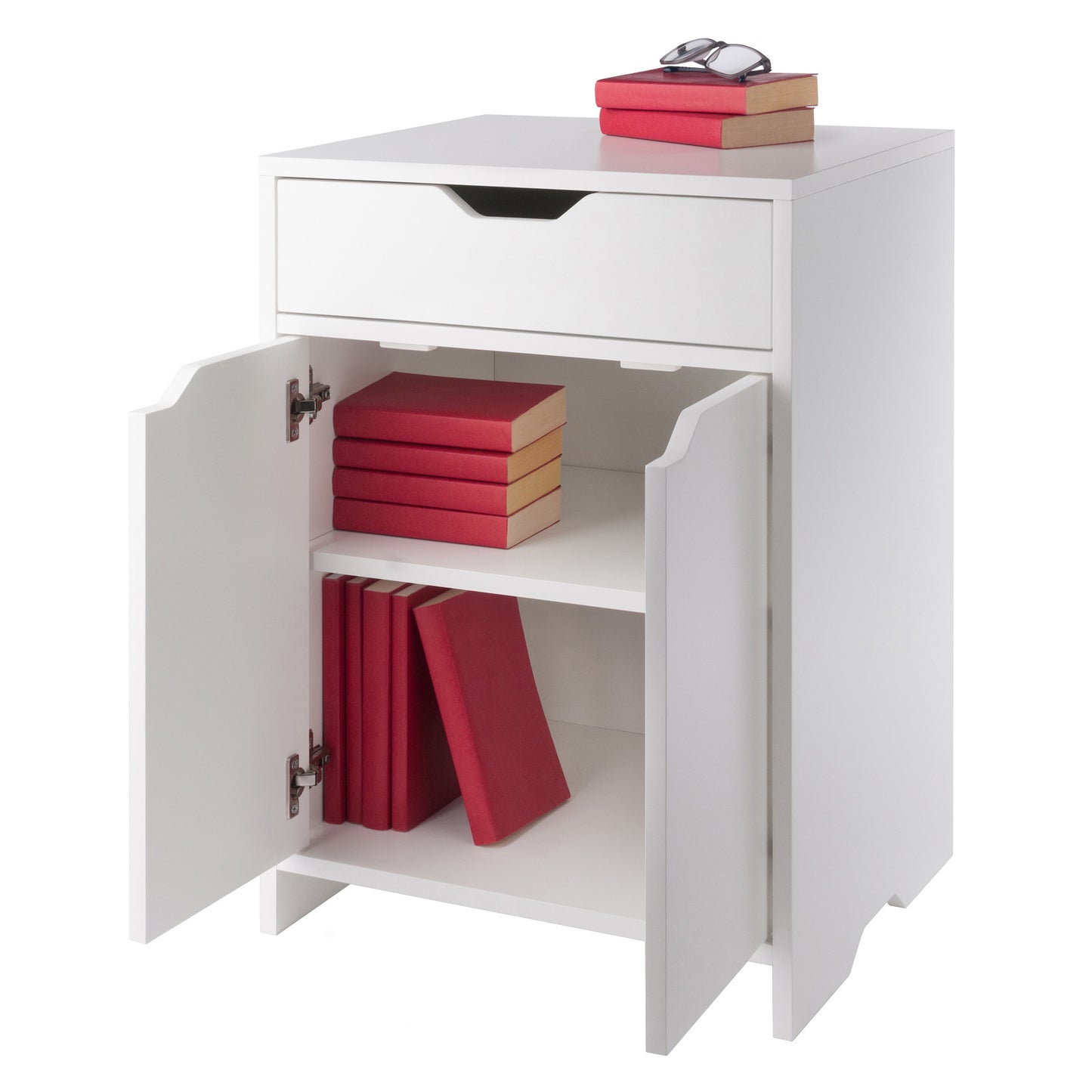 Nova 1-Drawer Storage Cabinet, White