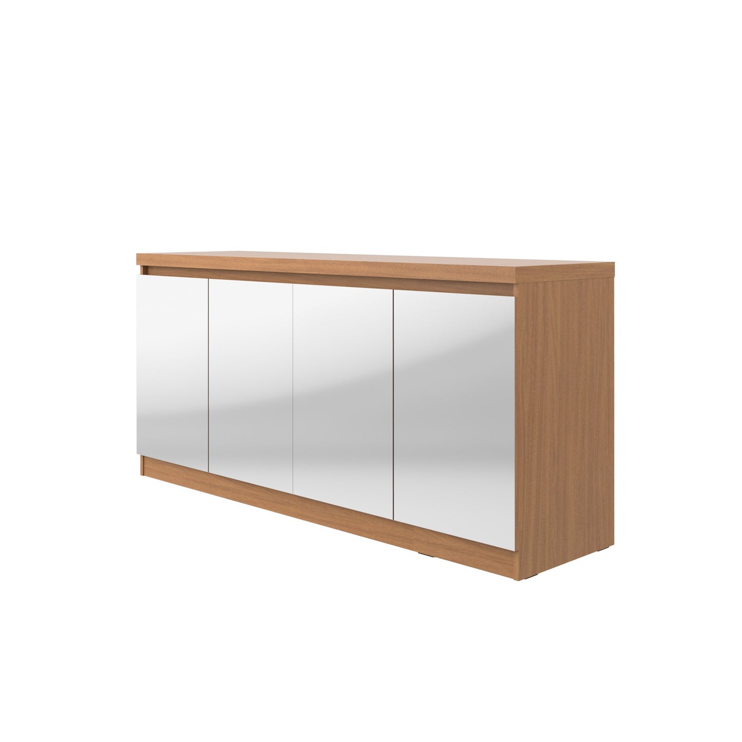 Manhattan Comfort Viennese 62.99 in. 6-Shelf Buffet Cabinet with Mirrors in Maple Cream 105954