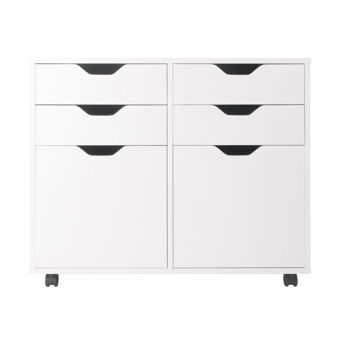 Halifax Wide 2-Door Storage Cabinet, 4-Drawer, White