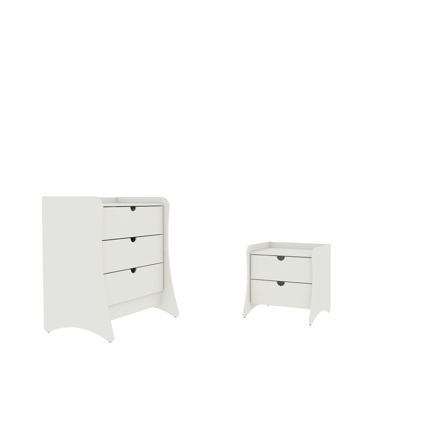 Manhattan Comfort Coney 2-Piece Mid-Century Modern Dresser and Nightstand Set