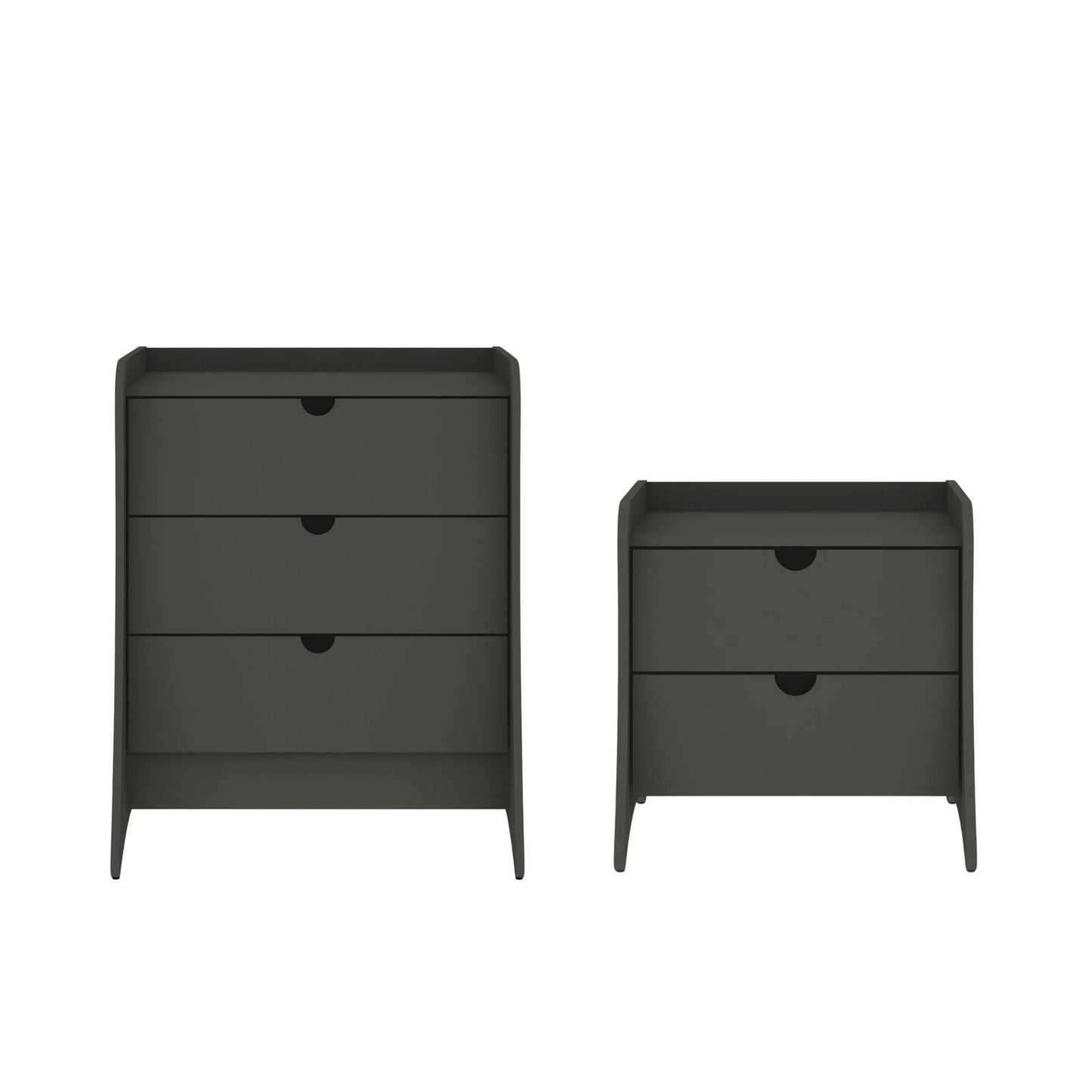 Manhattan Comfort Coney 2-Piece Mid-Century Modern Dresser and Nightstand Set