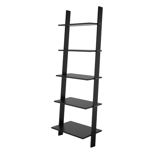 Manhattan Comfort Cooper 5-Shelf Floating Ladder Bookcase in Black 192AMC153