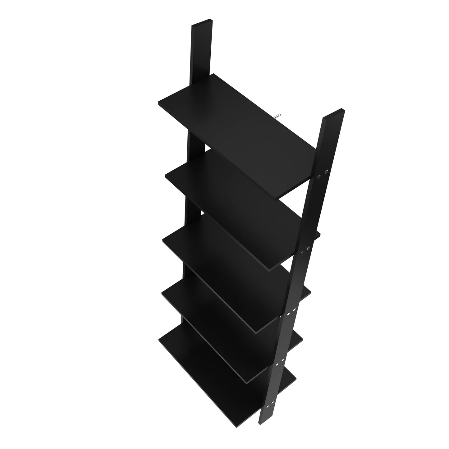 Manhattan Comfort Cooper 5-Shelf Floating Ladder Bookcase in Black 192AMC153