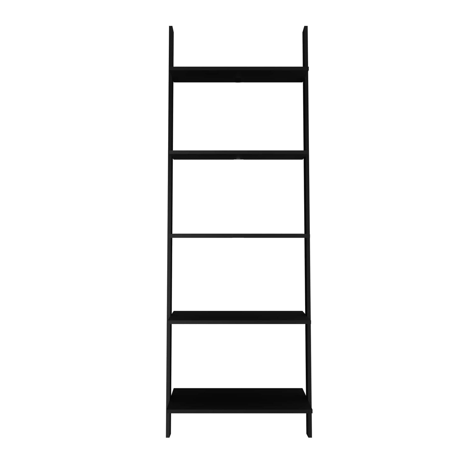 Manhattan Comfort Cooper 5-Shelf Floating Ladder Bookcase in Black 192AMC153