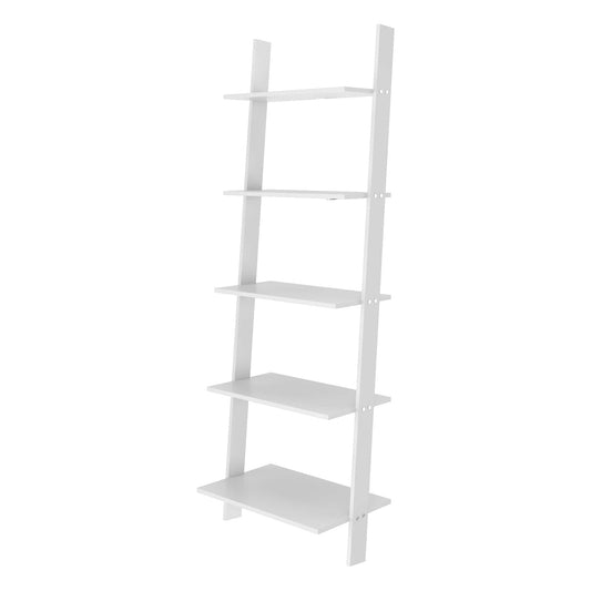 Manhattan Comfort Cooper 5-Shelf Floating Ladder Bookcase in White 192AMC6