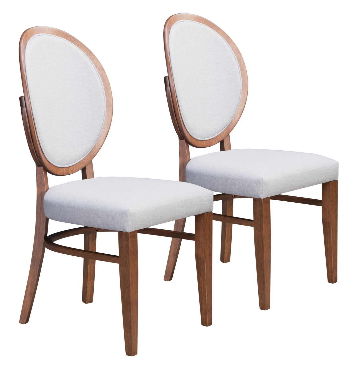 Regents Dining Chair (Set of 2) Walnut & Light Gray