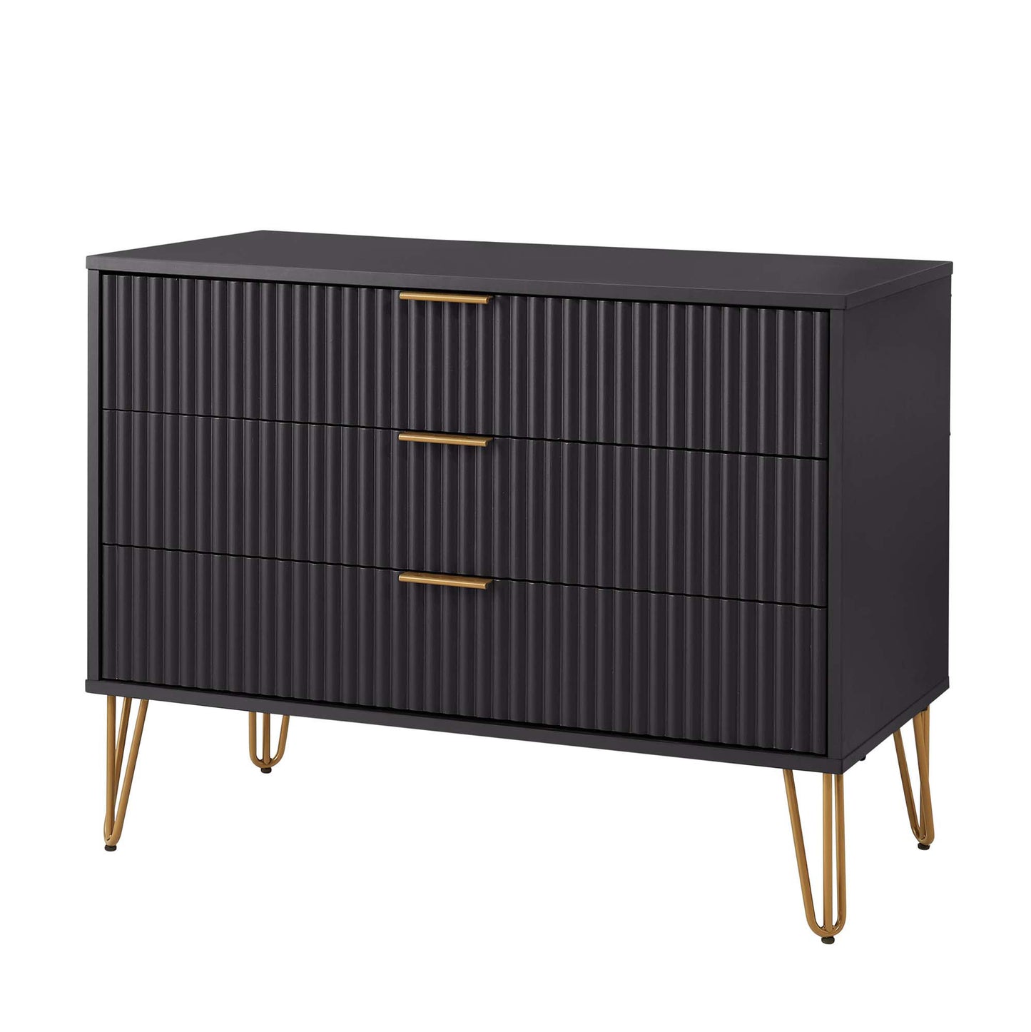 Manhattan Comfort 2-Piece DUMBO Modern Standard 3-Drawer Dresser and Nightstand