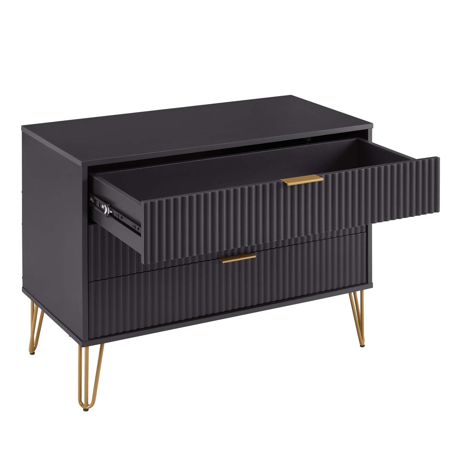 Manhattan Comfort 2-Piece DUMBO Modern Standard 3-Drawer Dresser and Nightstand