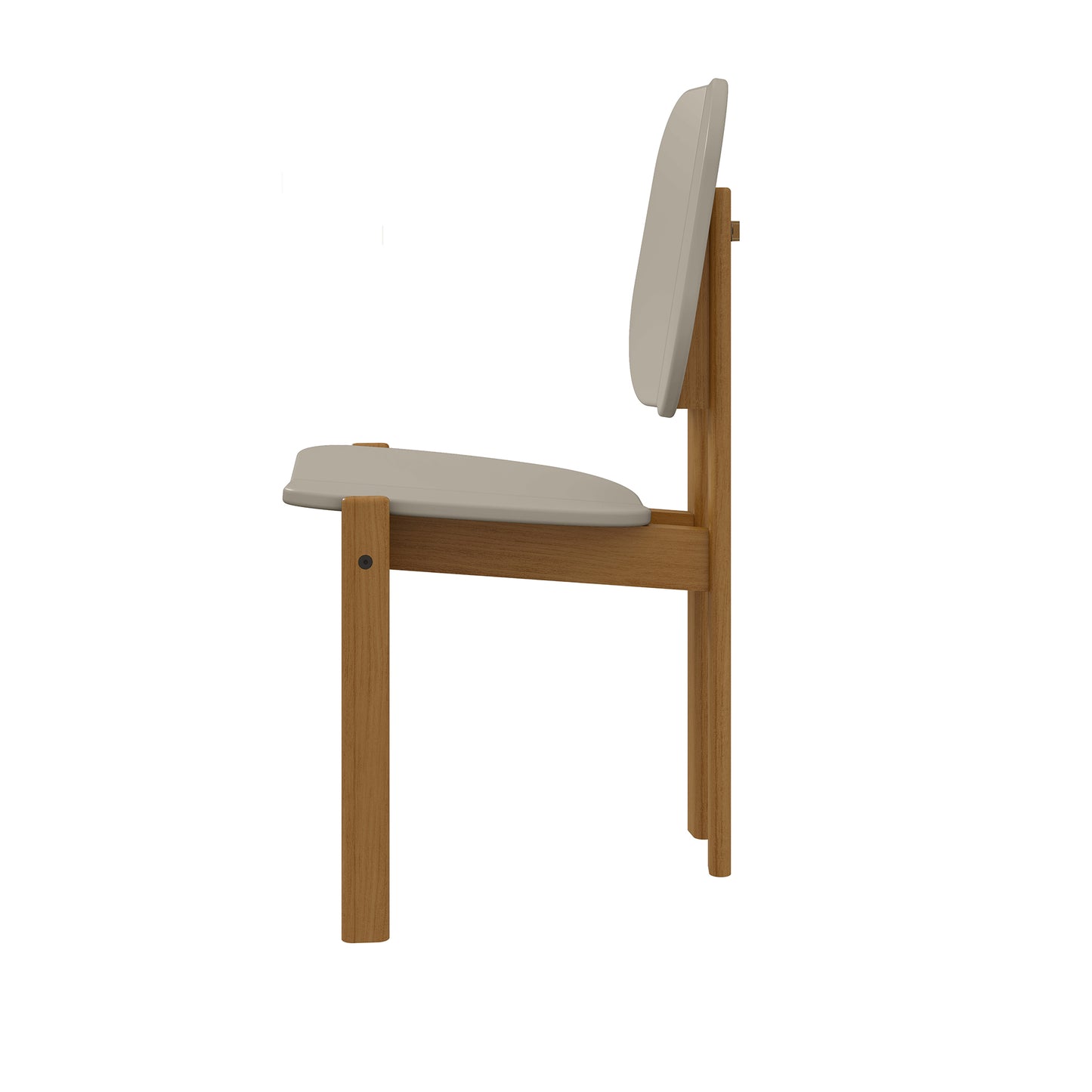 Manhattan Comfort Mid-Century Modern Gales Dining Chair with Solid Wood Legs in Greige - Set of 4 2-DC-83938-OW