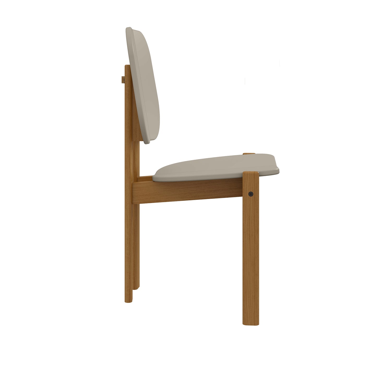 Manhattan Comfort Mid-Century Modern Gales Dining Chair with Solid Wood Legs in Greige - Set of 4 2-DC-83938-OW