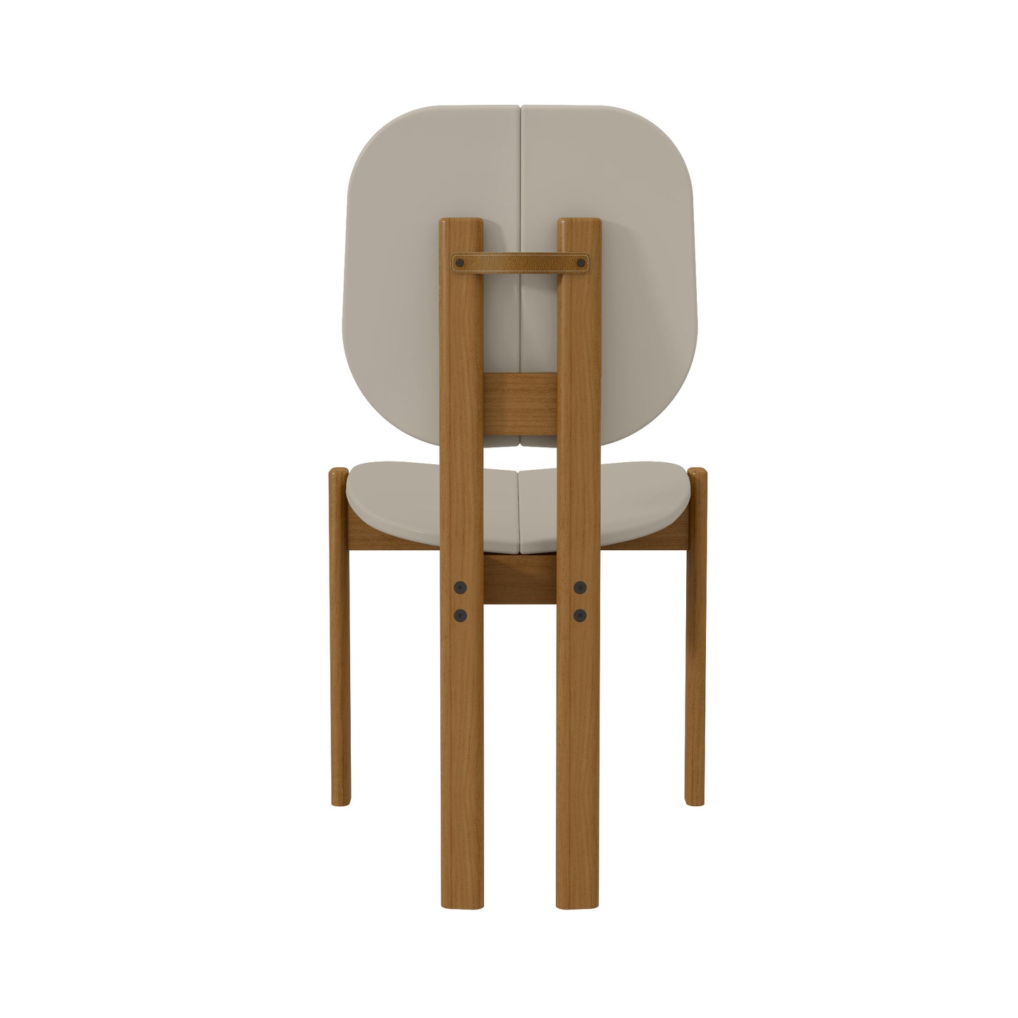 Manhattan Comfort Mid-Century Modern Gales Dining Chair with Solid Wood Legs in Greige - Set of 4 2-DC-83938-OW