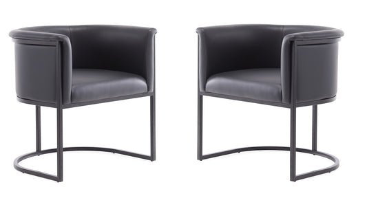 Manhattan Comfort Cosmopolitan Black Faux Leather Dining Chair (Set of 2) 2-DC044-BK