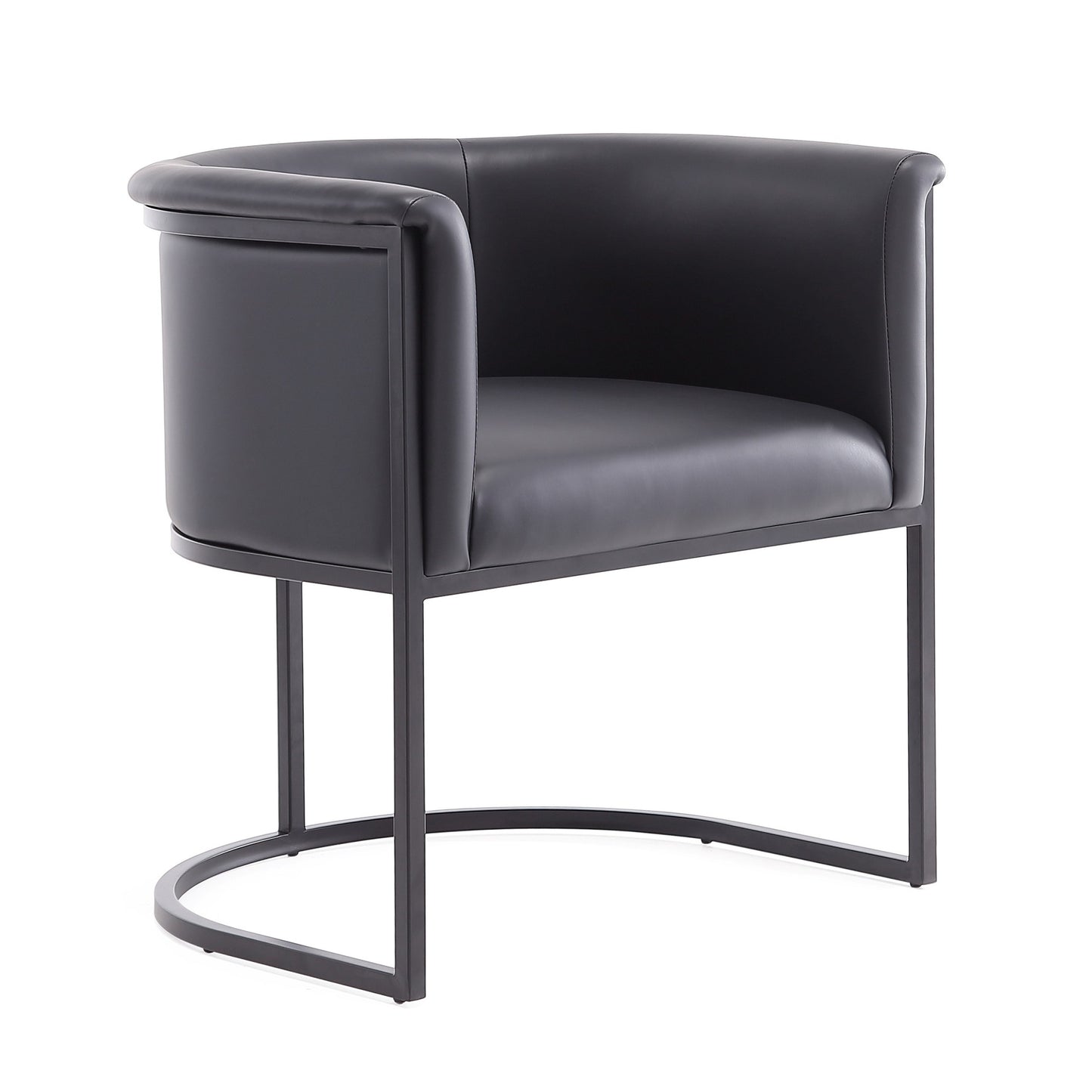 Manhattan Comfort Cosmopolitan Black Faux Leather Dining Chair (Set of 2) 2-DC044-BK