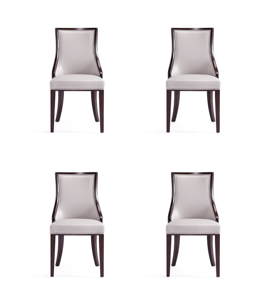 Manhattan Comfort Grand Faux Leather Dining Chairs - Set of 4 in Light Grey 2-DC048-LG