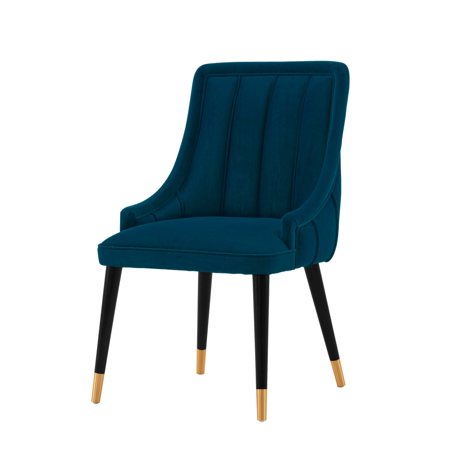 Manhattan Comfort Modern Eda Velvet Dining Chair in Midnight Blue- Set of 2 2-DC073-BL