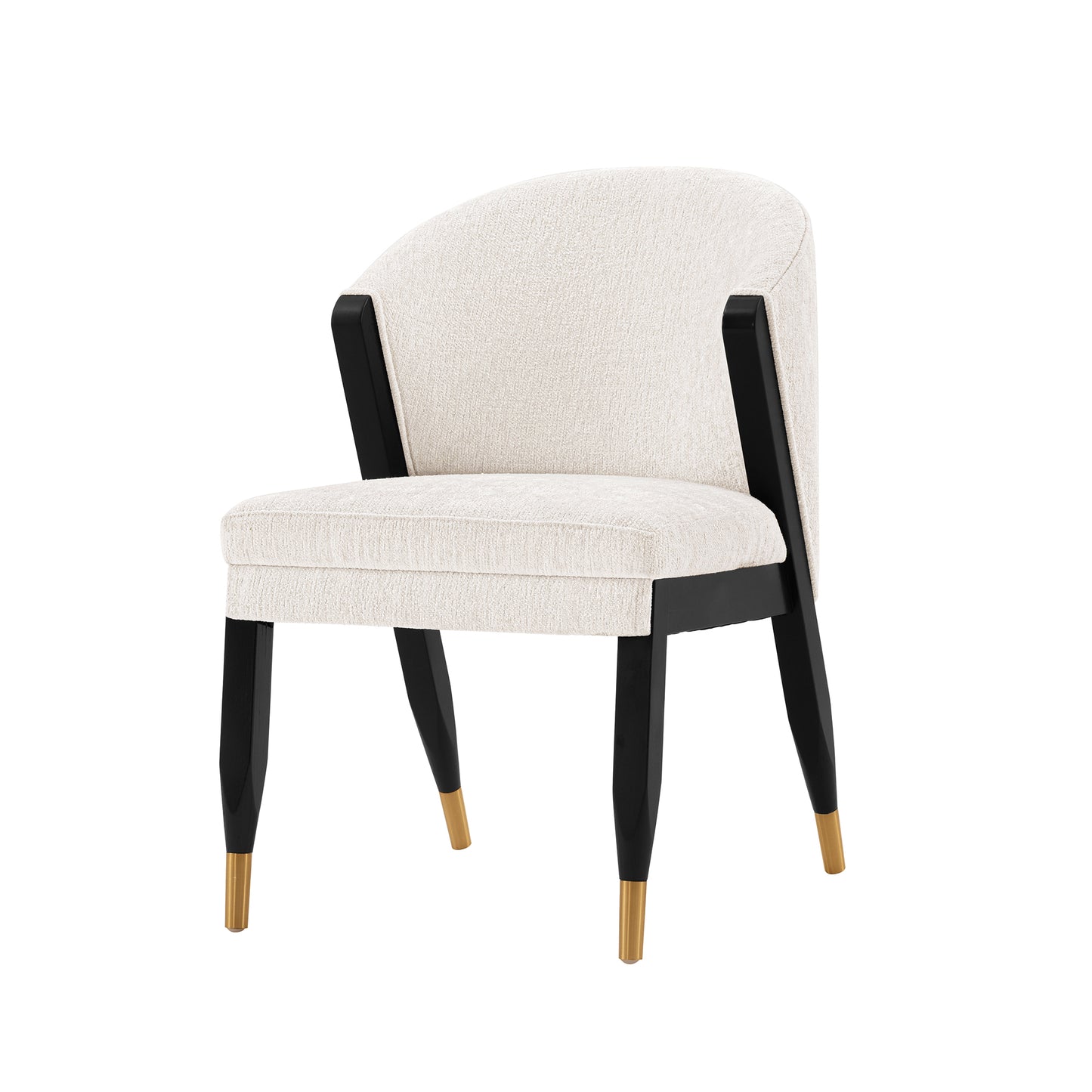 Manhattan Comfort Modern Ola Chenille Dining Chair in Cream- Set of 2 2-DC075-CR