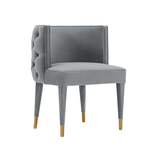 Manhattan Comfort Modern Maya Tufted Velvet Dining Chair in Grey  - Set of 2 2-DC079-GY