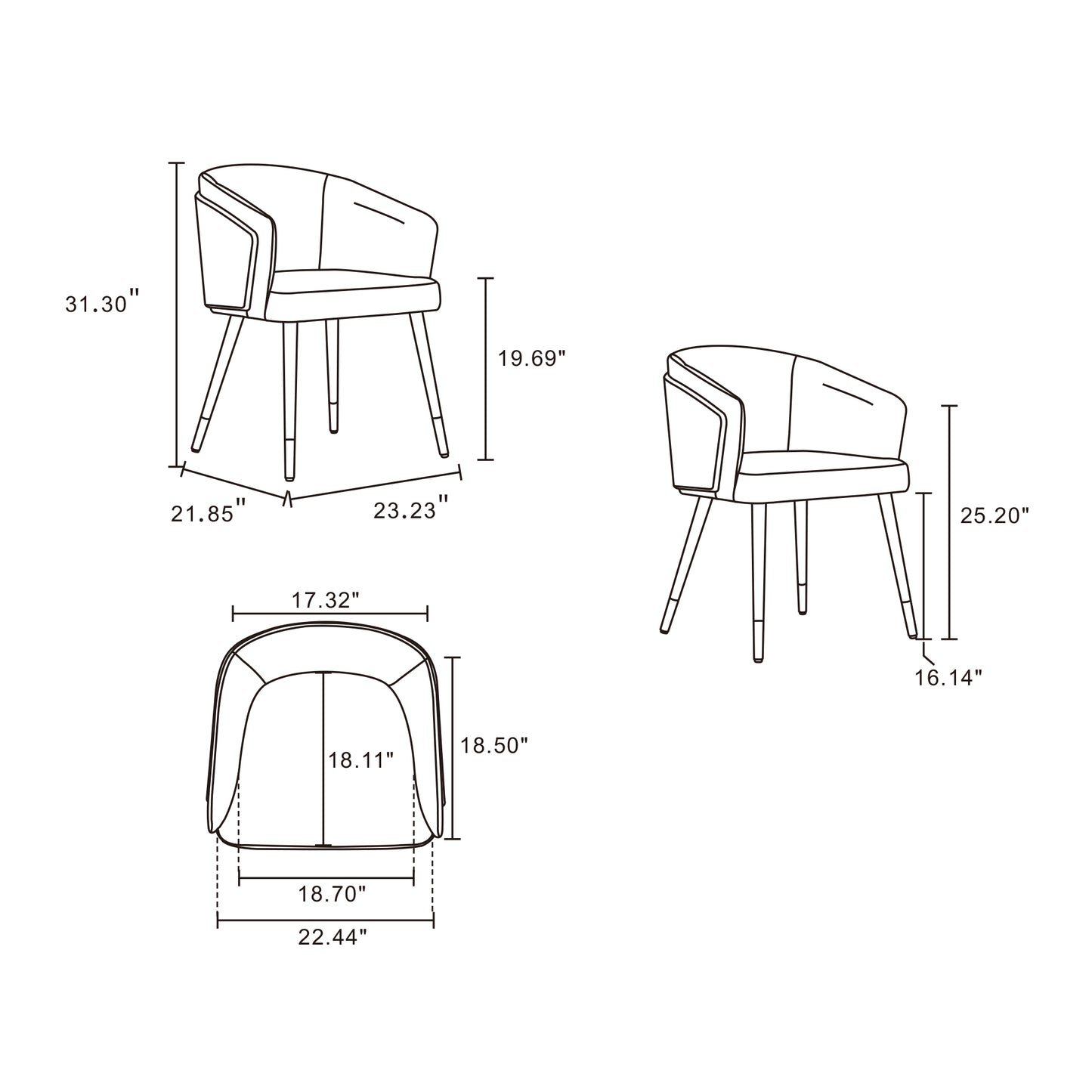 Manhattan Comfort Modern Raya Dining Chair Upholstered in Leatherette with Beech Wood Back and Solid Wood Legs in Walnut and Cream- Set of 2 2-DC082-CR