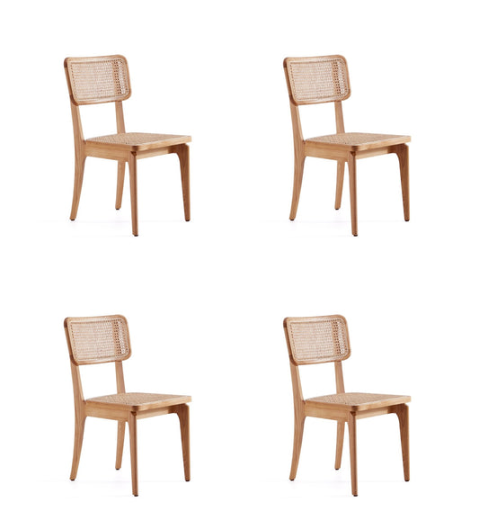 Manhattan Comfort Giverny Dining Chair in Nature Cane - Set of 4 2-DCCA04-NA