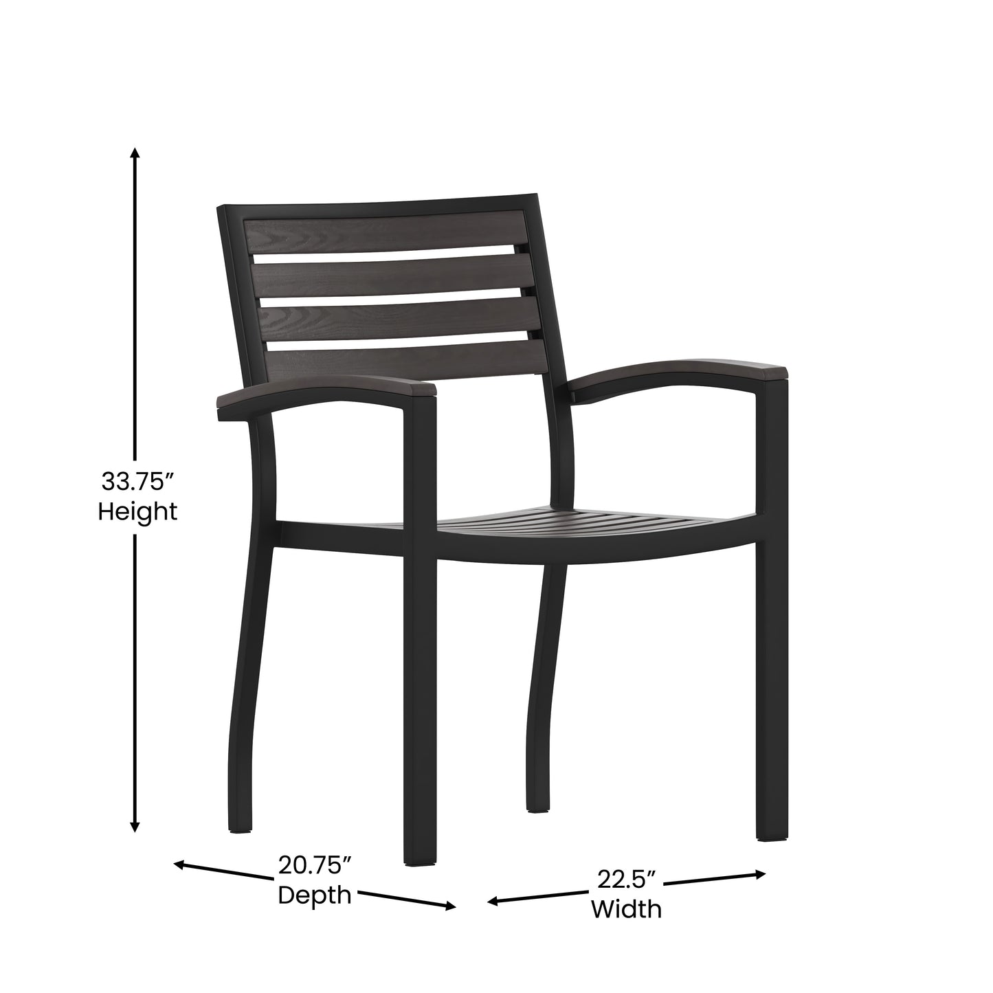 Set of 2 Fully Assembled Stackable Outdoor Patio Dining Chairs