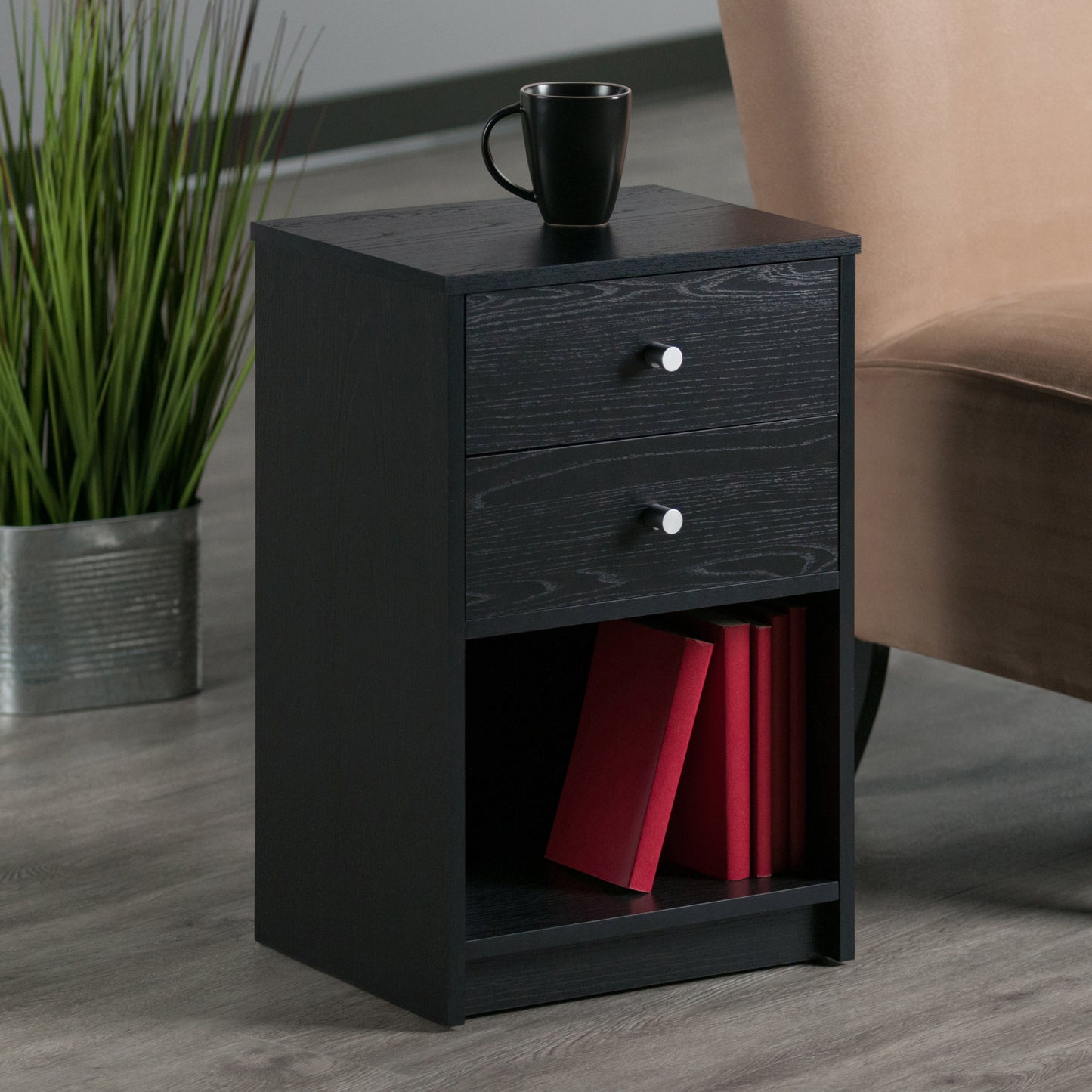 Ava Accent Table, Nightstand, Black