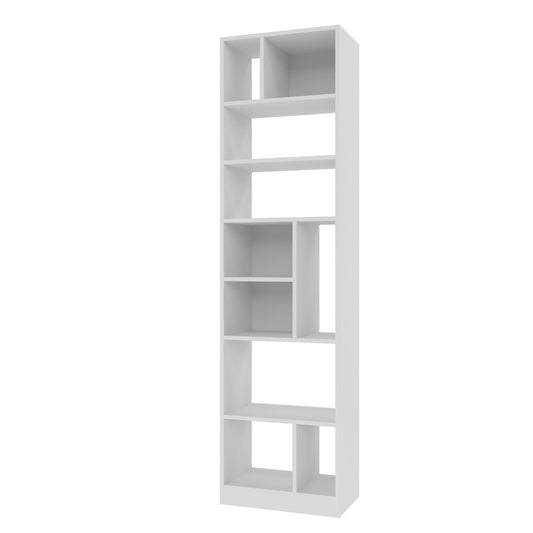 Manhattan Comfort Durable Valenca Bookcase 4.0 with 10-Shelves in White 22AMC6