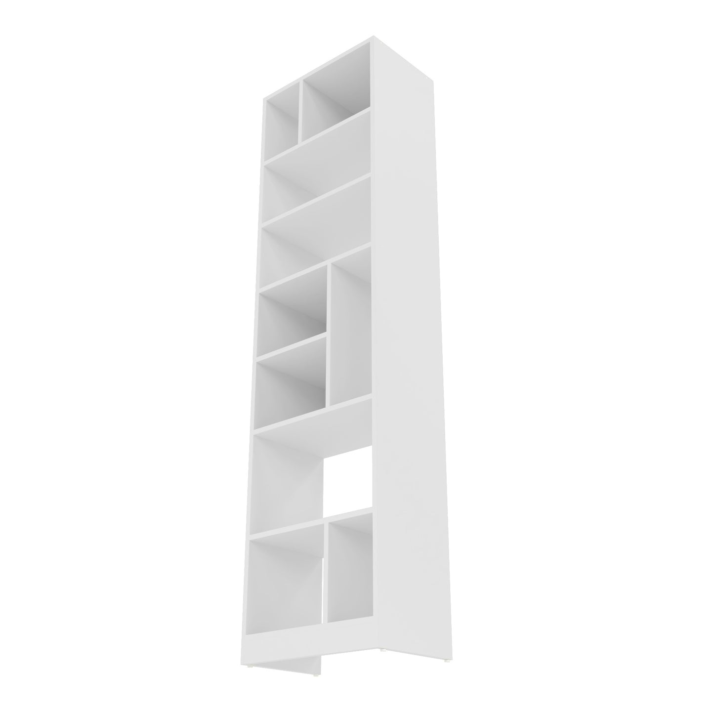 Manhattan Comfort Durable Valenca Bookcase 4.0 with 10-Shelves in White 22AMC6