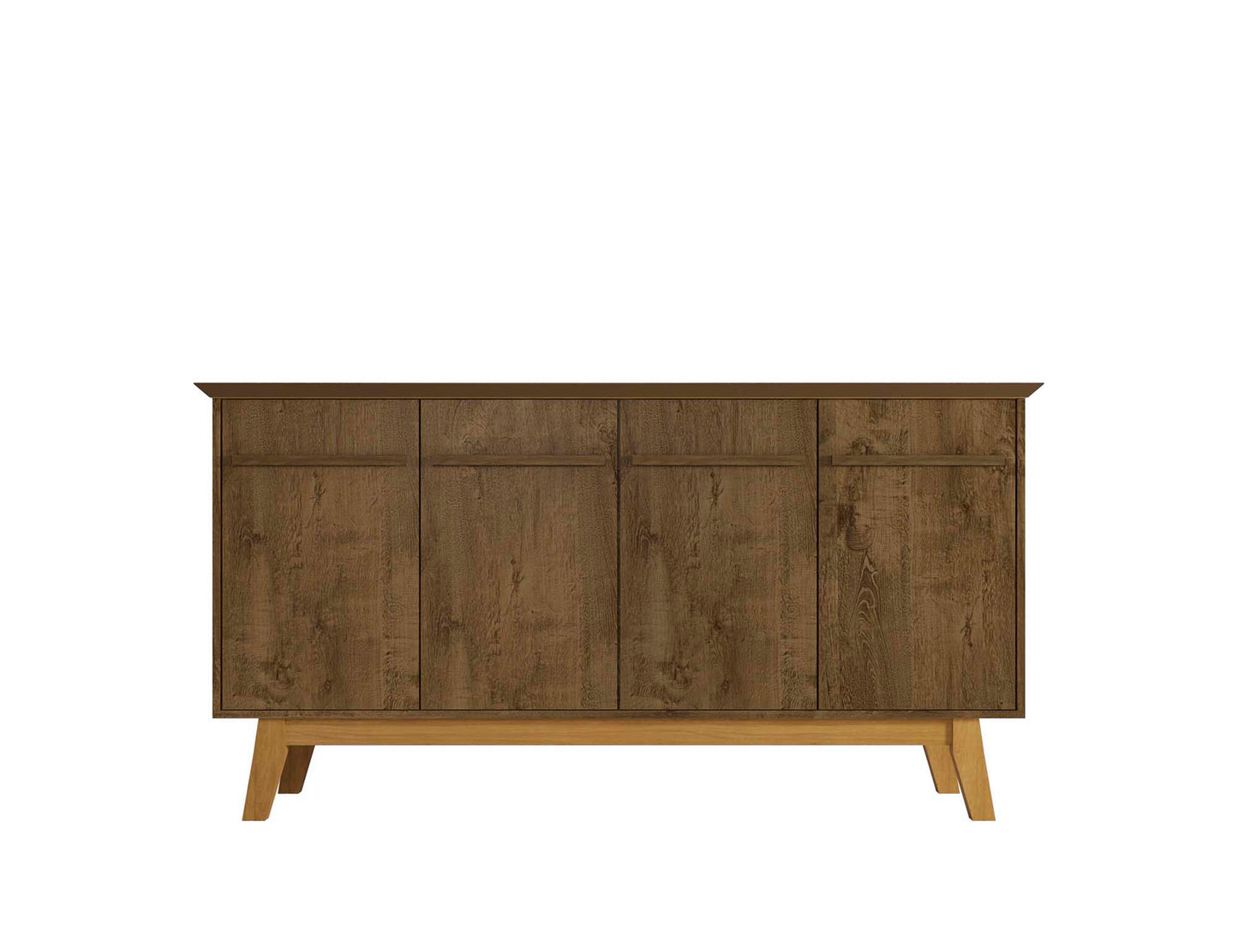 Manhattan Comfort Yonkers 62.99 Sideboard with Solid Wood Legs and 2 Cabinets in Rustic Brown 232BMC9