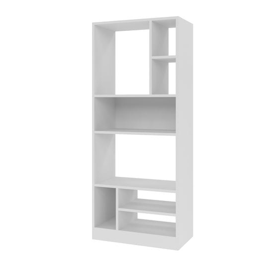 Manhattan Comfort Durable Valenca Bookcase 3.0 with 8-Shelves in White 23AMC6