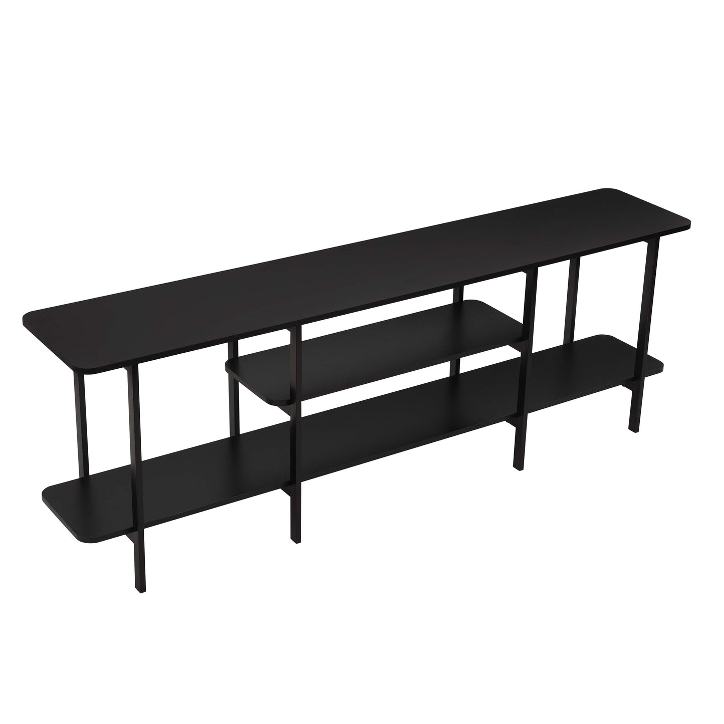 Manhattan Comfort Modern Celine 70.86" Sideboard with 3 Shelves in Black 25570-BK