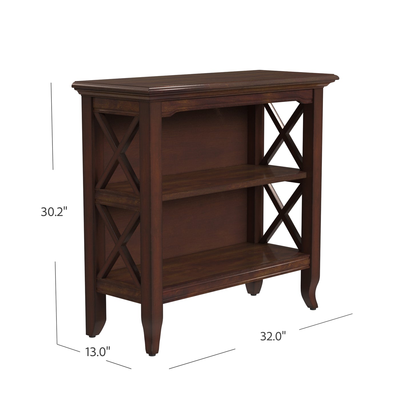 Newport 32"W 2 Shelf Bookcase in Dark Brown  3044024