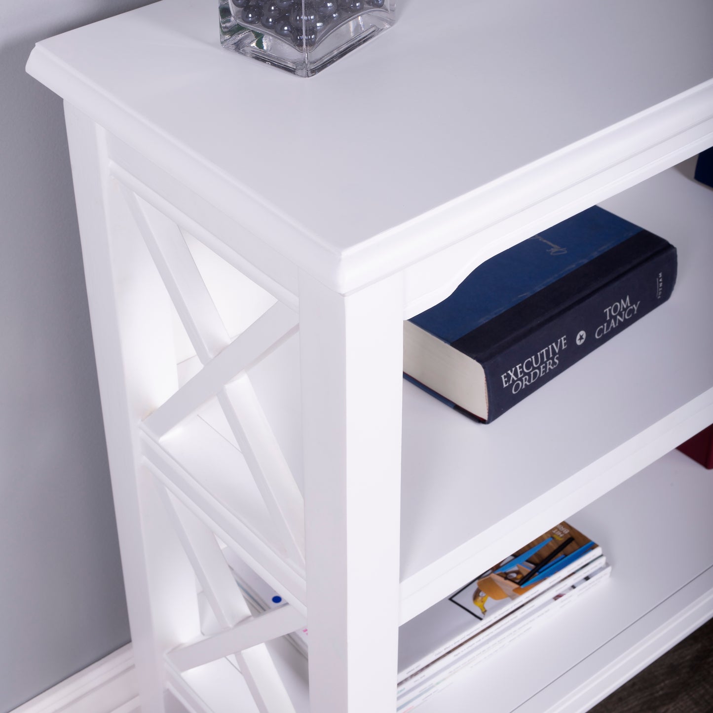 Newport 32"W 2 Shelf Bookcase in White  3044304