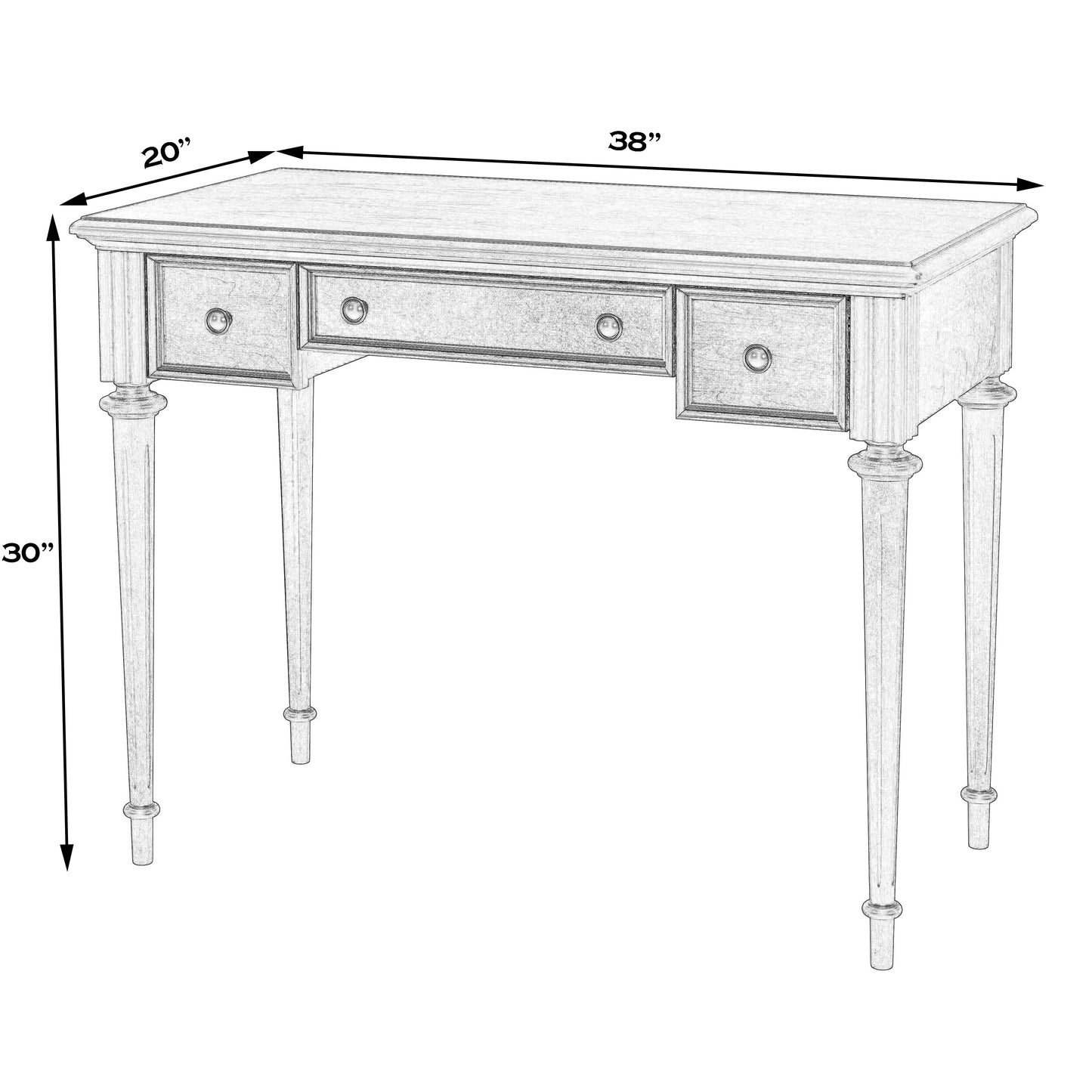 Edmund 38" Writing Desk with Storage in Beige  3746424