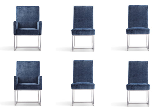 Manhattan Comfort Element Blue Dining Chairs (Set of 6) 4-DC2930-BL