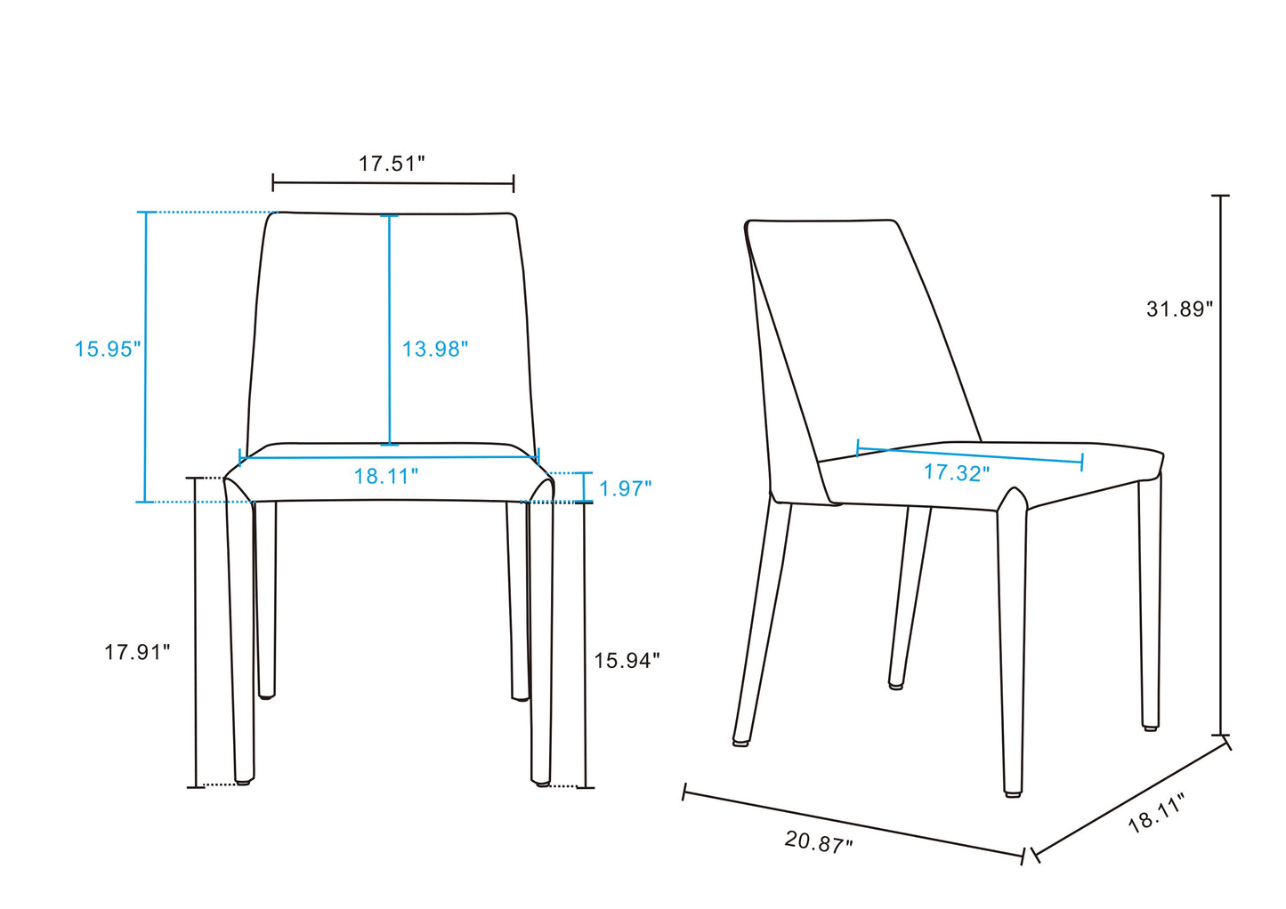 Manhattan Comfort Paris Coral Dining Chairs (Set of 6) 4-DC3432-CO