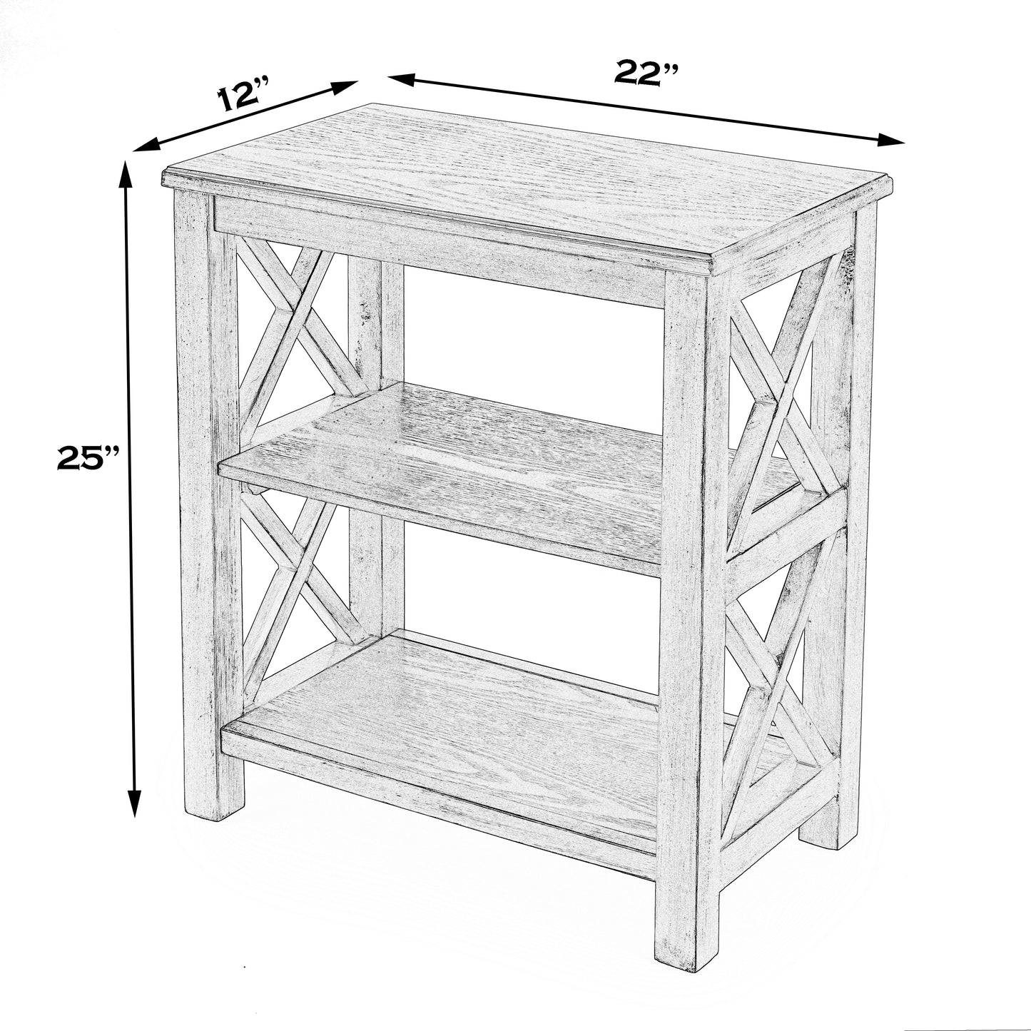 Vance 2 Shelf 22"W Bookcase in Black  4105111