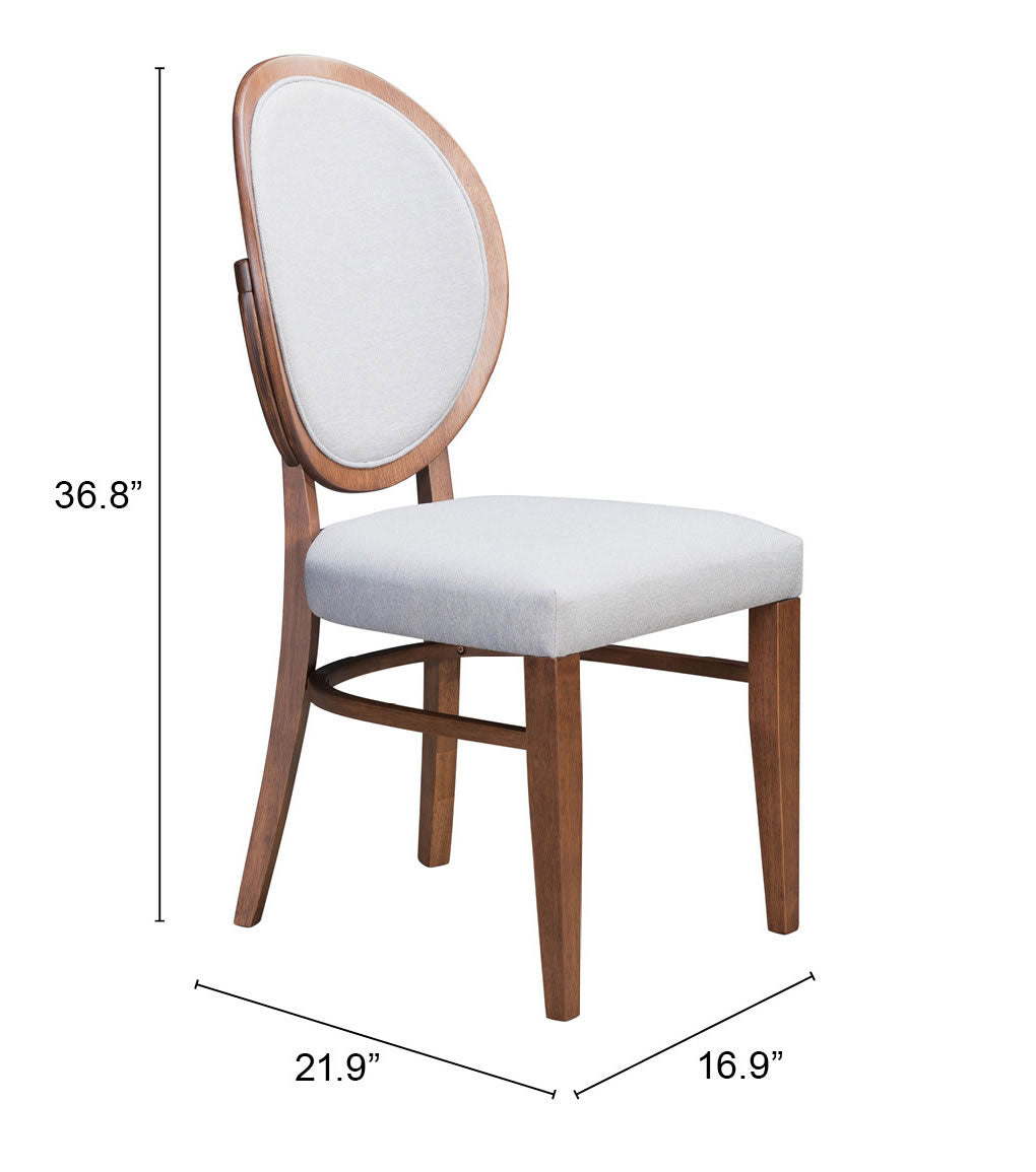 Regents Dining Chair (Set of 2) Walnut & Light Gray