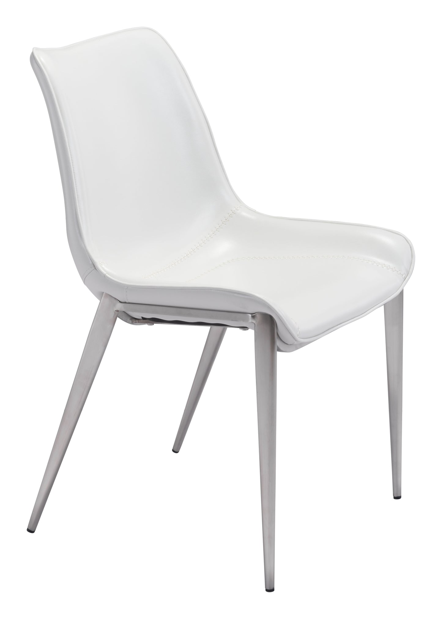 Magnus Dining Chair (Set of 2) White & Silver