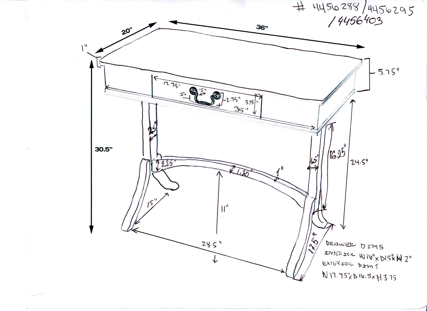 Alta Writing Desk in Black  4456295