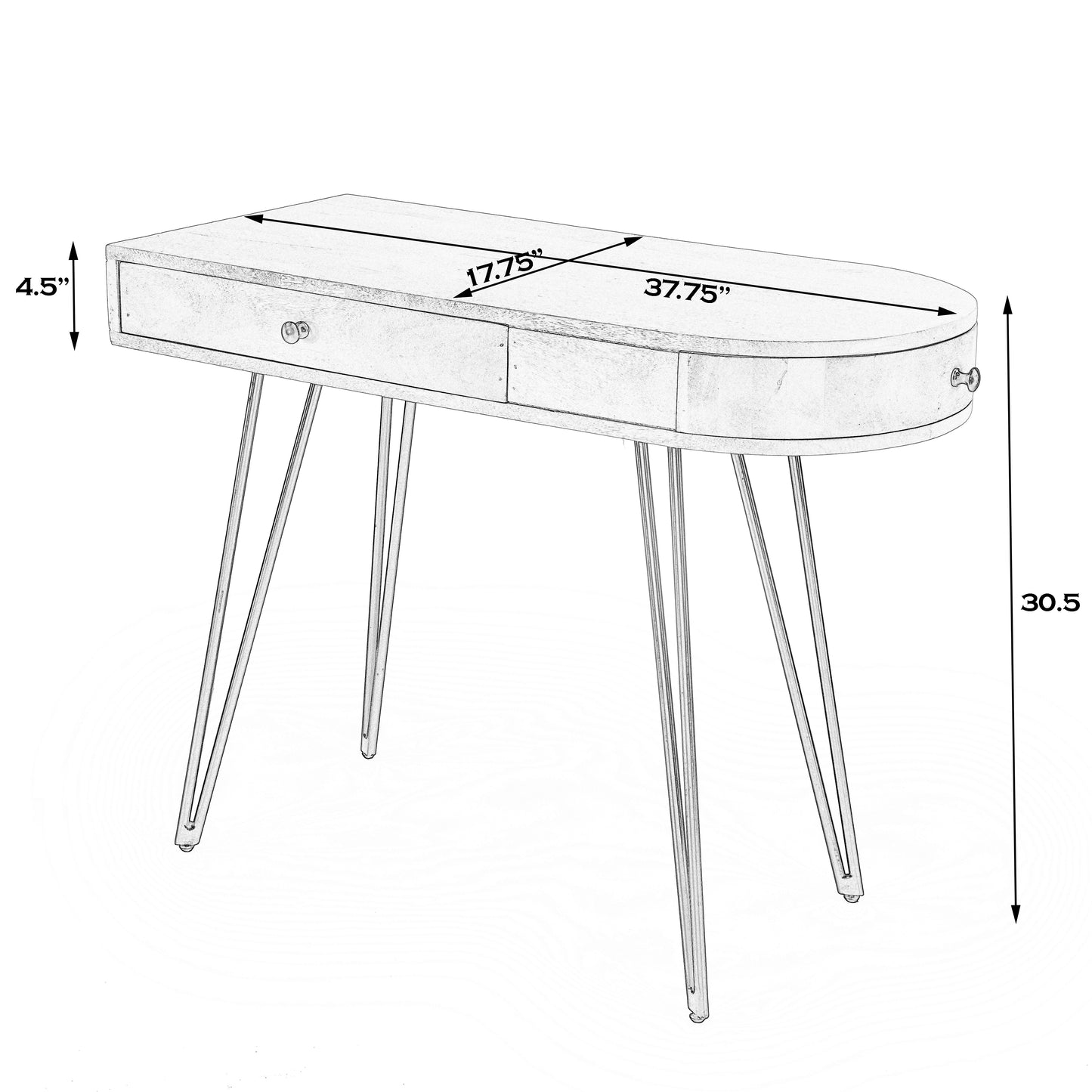 Sebastopol Reversible 2 Drawer Writing Desk in Natural  5183025