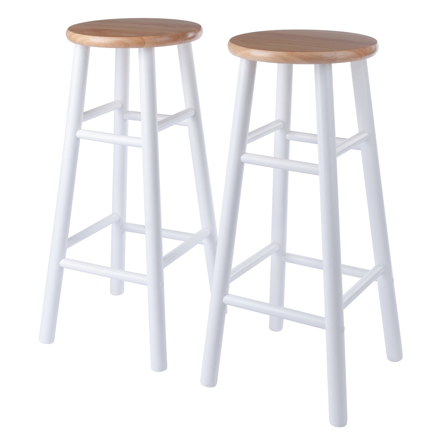 Huxton 2-Pc Bar Stool Set, Natural and White