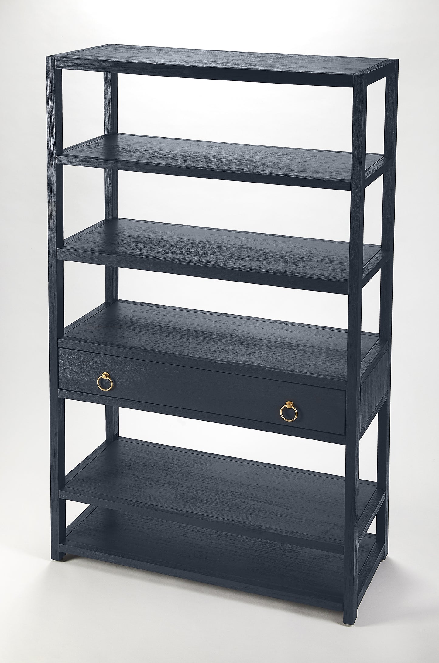 Lark 5 Tier 39"W Etagere Bookcase in Navy Blue  5391291