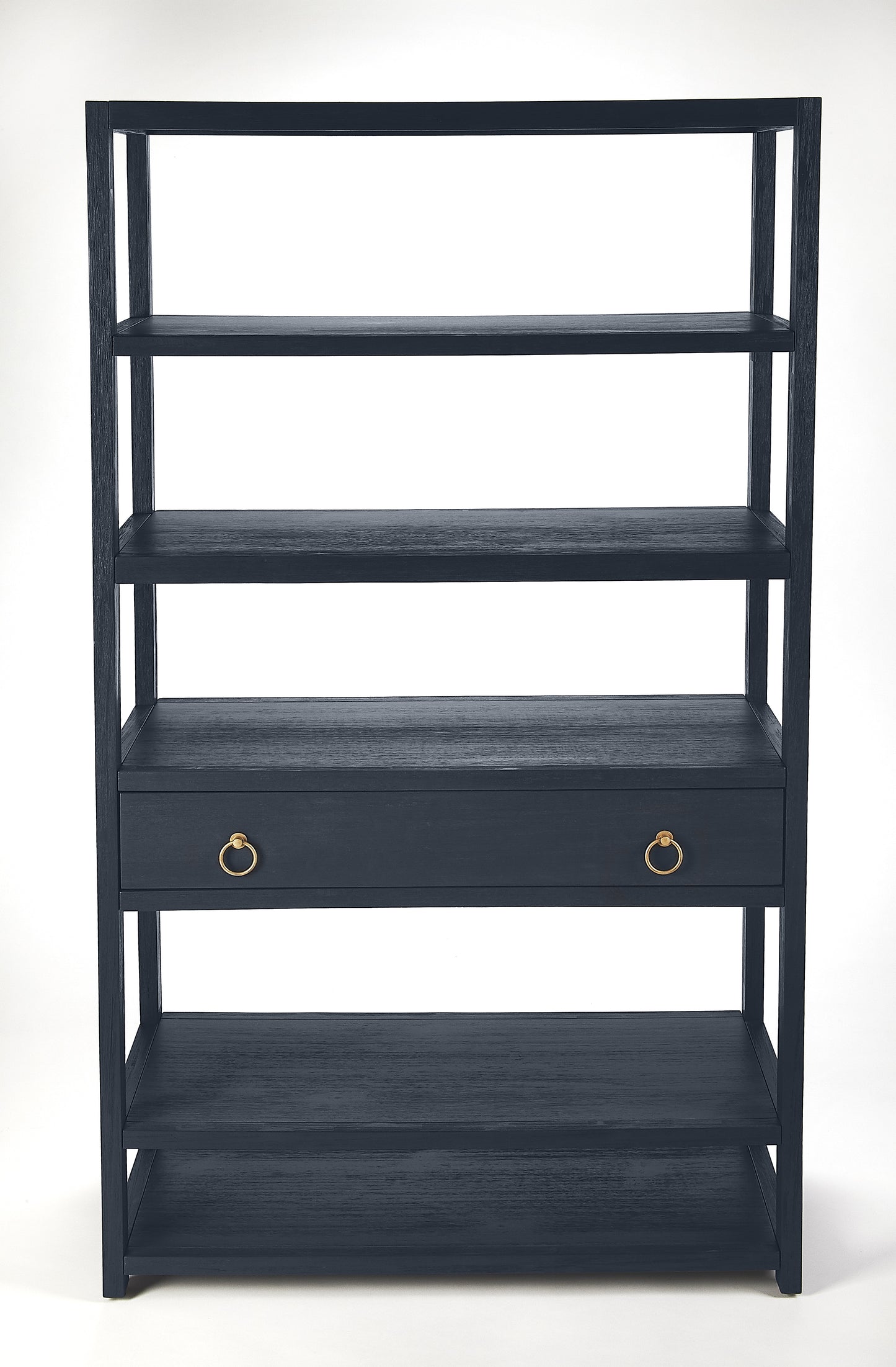 Lark 5 Tier 39"W Etagere Bookcase in Navy Blue  5391291